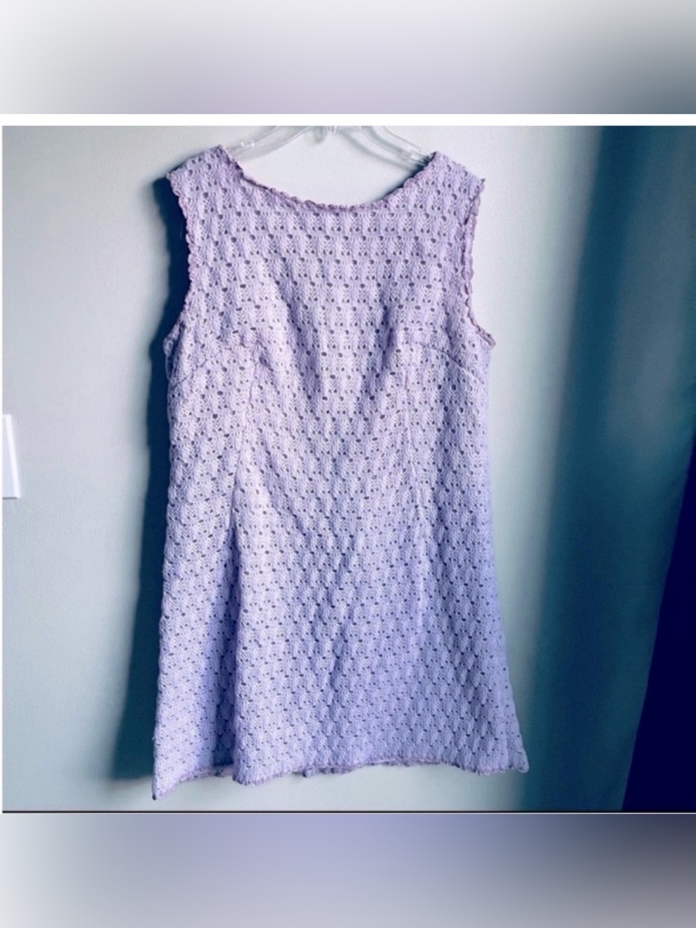 Handmade Knit Dress Lavender Purple Vintage